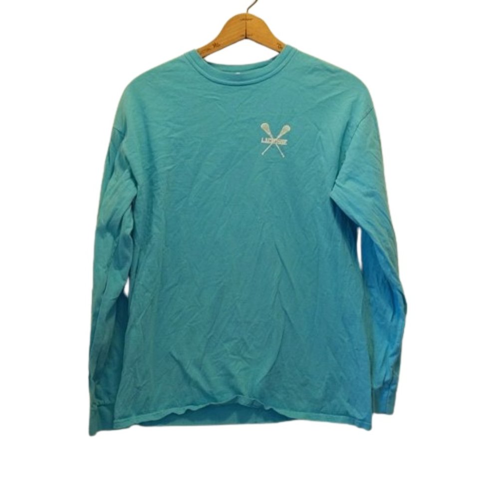 Comfort Colors Women's Size M 100% Cotton Lacrosse Long Sleeve Lightweight Shirt - Picture 1 of 10